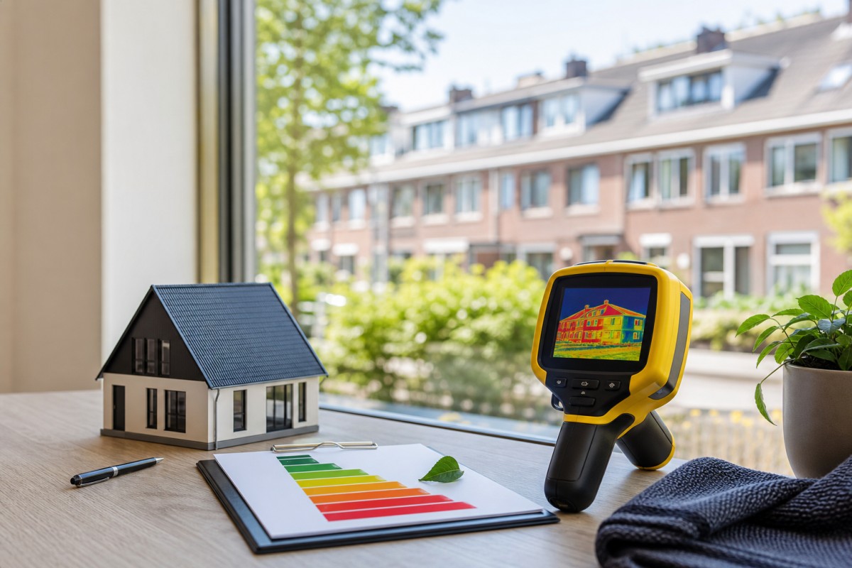 Bouwsituatie rond scheuren in binnenstuc lezen: krimp, aansluiting of beweging van de ondergrond? in een helder detailbeeld